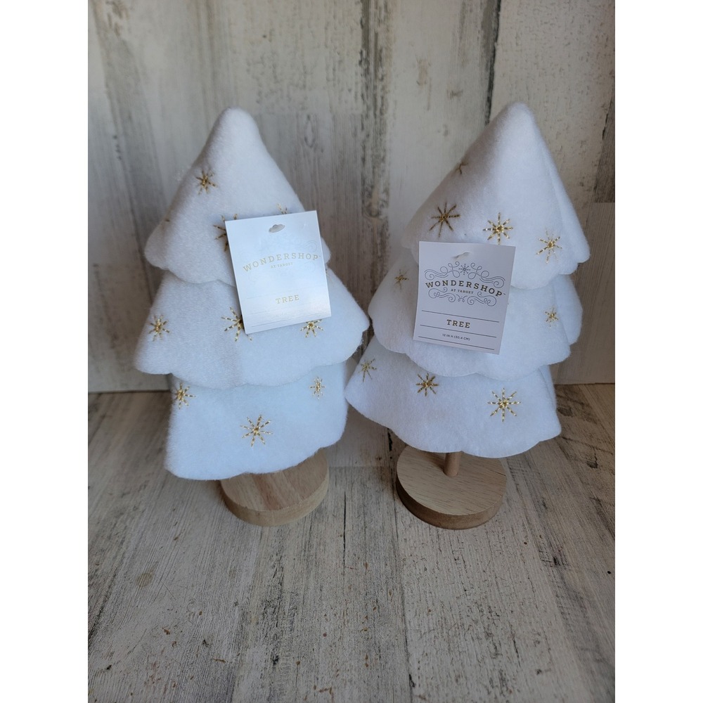 Wonder shop‎ white felt 12 inch tree snowflake set Xmas home decor